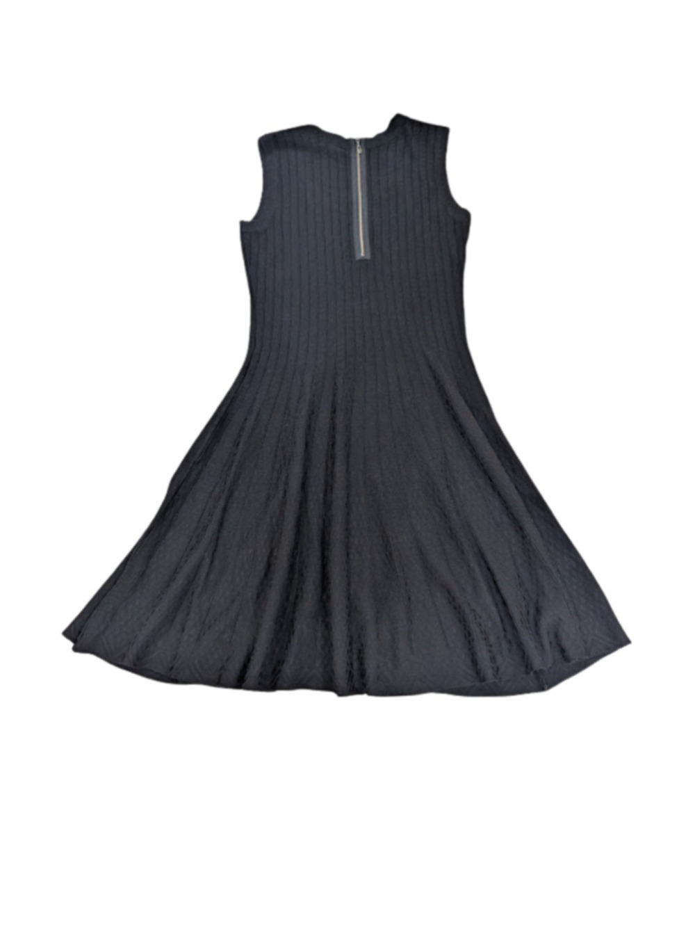 Nic+Zoe Quiet Luxury Minimalist Fit and Flare Knit Dress Black Old Money Midi M - Picture 7 of 13